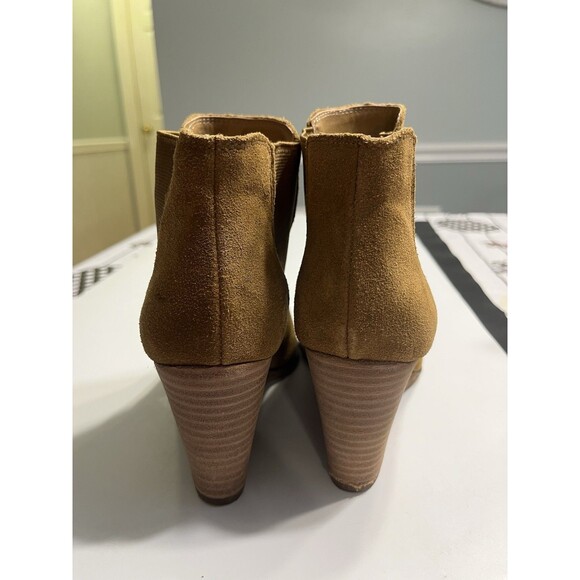 Lucky Brand Yamina Booties Wedge Tan Brown Leather Suede Women’s Sz 7M - Picture 8 of 12